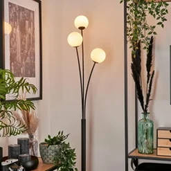 Lampadaire - Verre 10 cm Bernado Blanc, 3 lumières