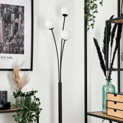 Lampadaire - Verre 10 cm Bernado Blanc, 3 lumières
