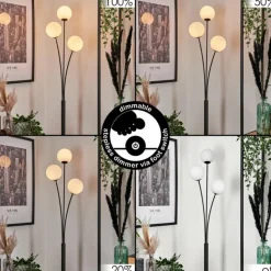 Lampadaire - Verre 12 cm Bernado Blanc, 3 lumières