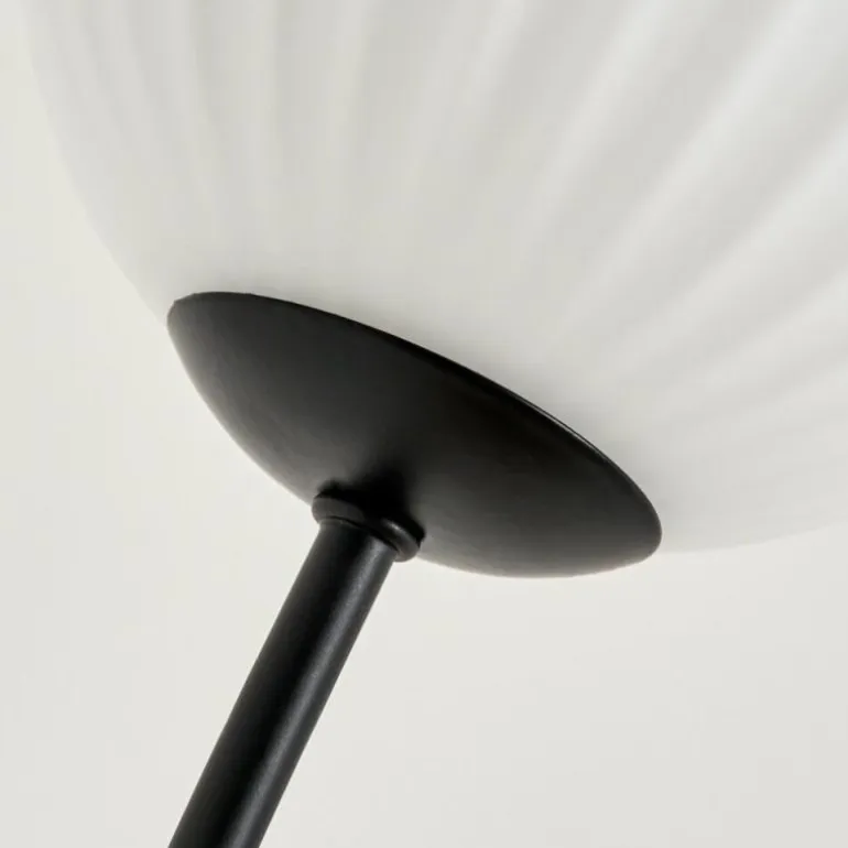 Lampadaire - Verre 12 cm Bernado Blanc, 3 lumières