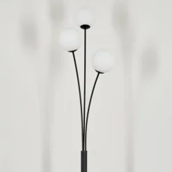 Lampadaire - Verre 12 cm Bernado Blanc, 3 lumières