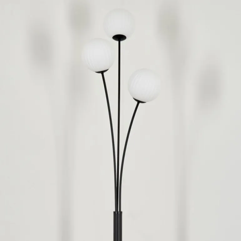 Lampadaire - Verre 12 cm Bernado Blanc, 3 lumières