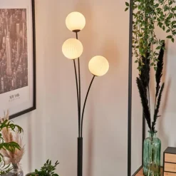 Lampadaire - Verre 12 cm Bernado Blanc, 3 lumières