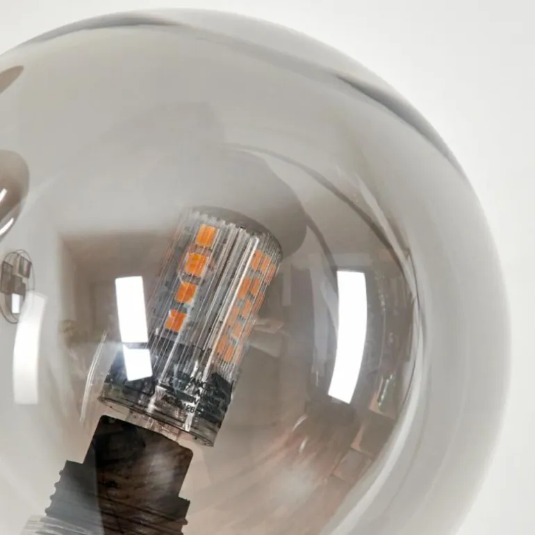 Lampadaire - Verre 10 cm Bernado Fumé, 3 lumières