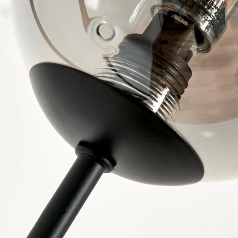 Lampadaire - Verre 10 cm Bernado Fumé, 3 lumières