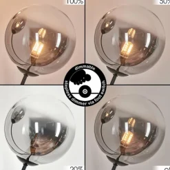 Lampadaire - Verre 15 cm Bernado Clair, Fumé, 3 lumières