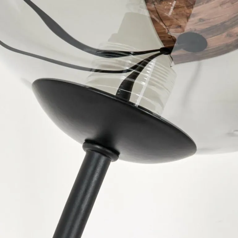 Lampadaire - Verre 15 cm Bernado Clair, Fumé, 3 lumières