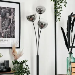 Lampadaire - Verre 15 cm Bernado Clair, Fumé, 3 lumières