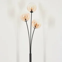 Lampadaire - Verre 15 cm Bernado Ambre, Clair, 3 lumières