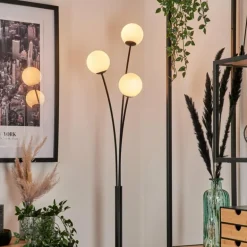 Lampadaire - Verre 10 cm Bernado Blanc, 3 lumières