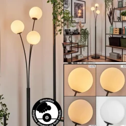 Lampadaire - Verre 12 cm Bernado Blanc, 3 lumières