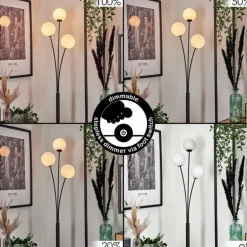 Lampadaire - Verre 12 cm Bernado Blanc, 3 lumières