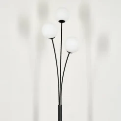 Lampadaire - Verre 12 cm Bernado Blanc, 3 lumières