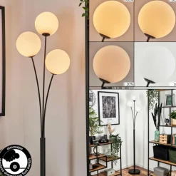 Lampadaire - Verre 15 cm Bernado Blanc, 3 lumières