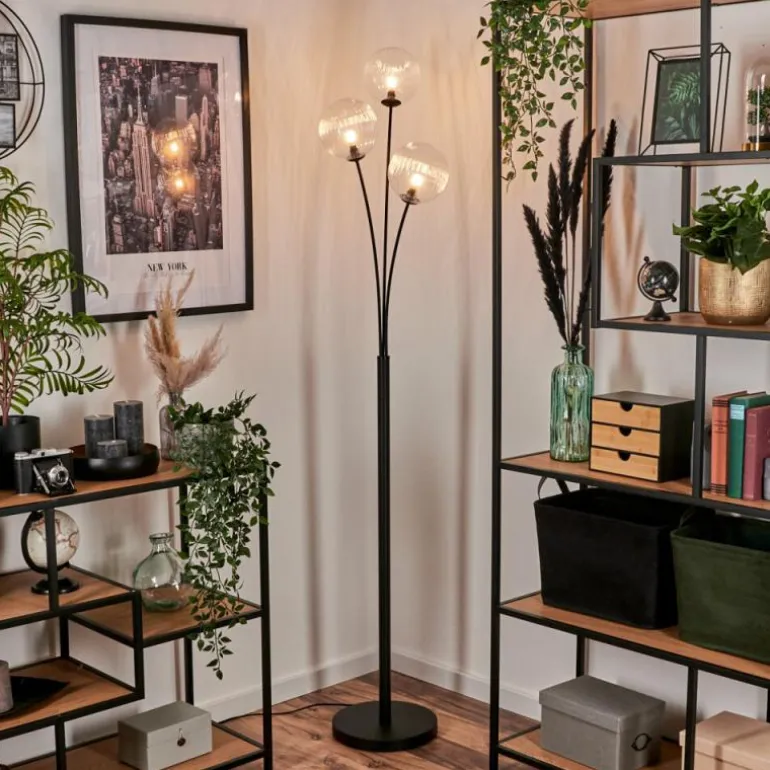 Lampadaire - Verre 15 cm Bernado Clair, 3 lumières