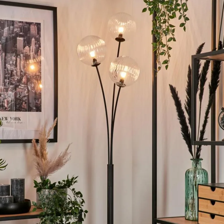 Lampadaire - Verre 15 cm Bernado Clair, 3 lumières