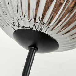 Lampadaire - Verre 15 cm Bernado Fumé, 3 lumières