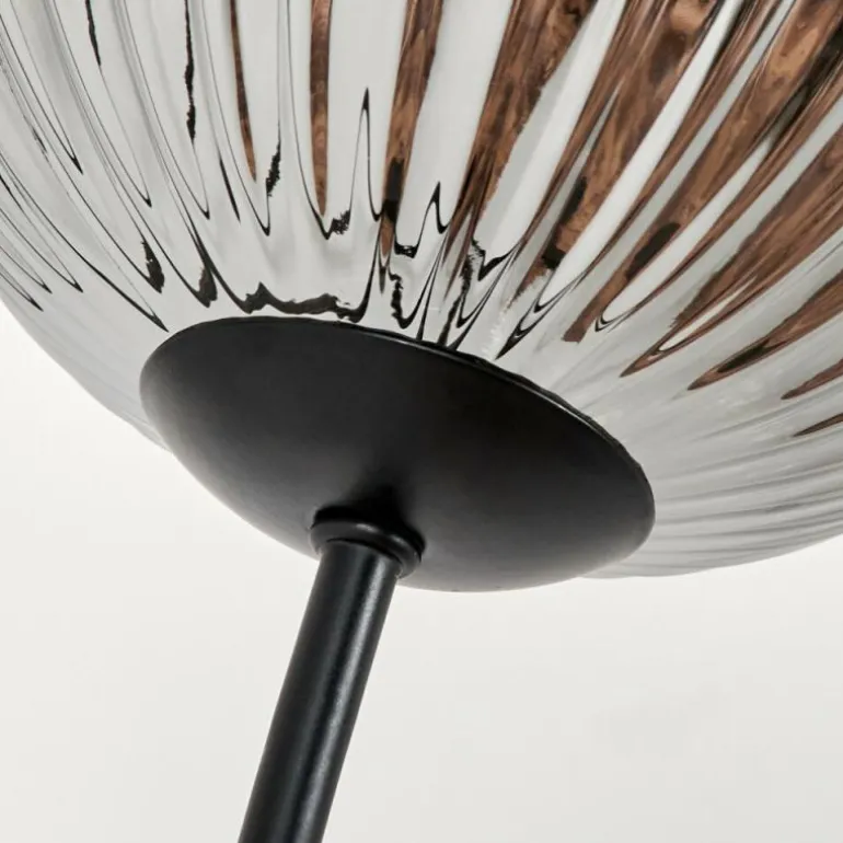 Lampadaire - Verre 15 cm Bernado Fumé, 3 lumières