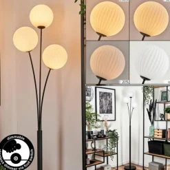 Lampadaire - Verre 15 cm Bernado Blanc, 3 lumières