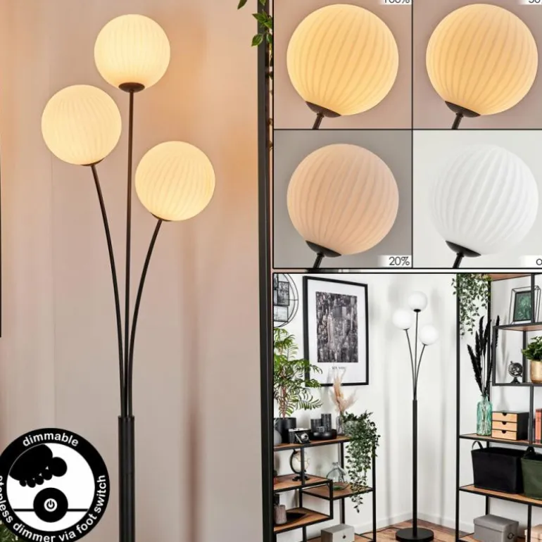 Lampadaire - Verre 15 cm Bernado Blanc, 3 lumières