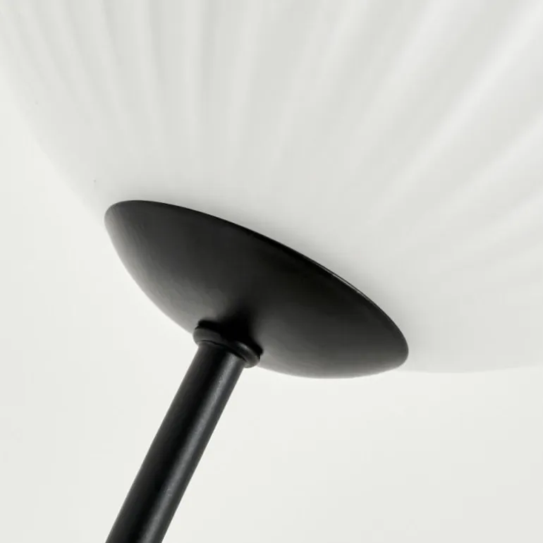 Lampadaire - Verre 15 cm Bernado Blanc, 3 lumières