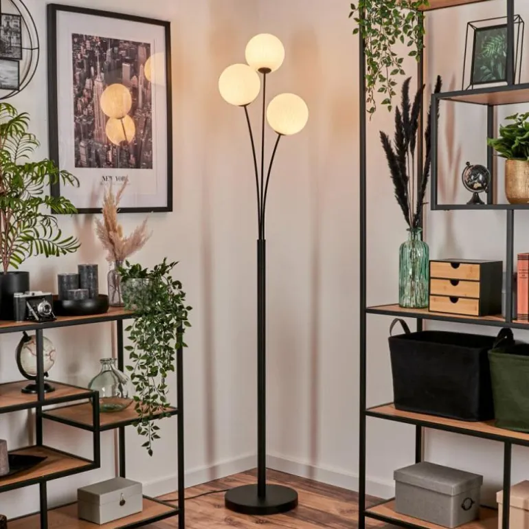 Lampadaire - Verre 15 cm Bernado Blanc, 3 lumières
