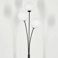 Lampadaire - Verre 15 cm Bernado Blanc, 3 lumières