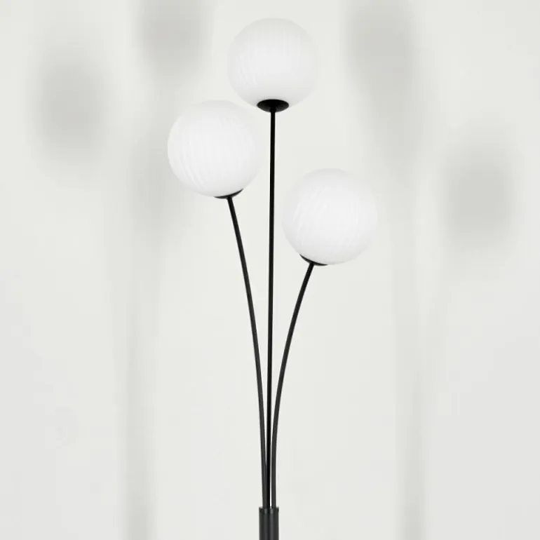 Lampadaire - Verre 15 cm Bernado Blanc, 3 lumières