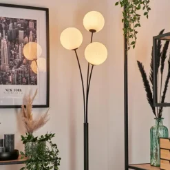 Lampadaire - Verre 15 cm Bernado Blanc, 3 lumières
