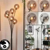 Lampadaire - Verre 12 cm Bernado Fumé, 6 lumières