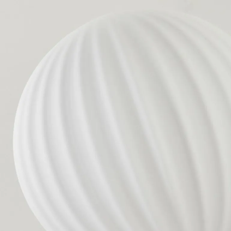 Lampadaire - Verre 12 cm Bernado Blanc, 6 lumières