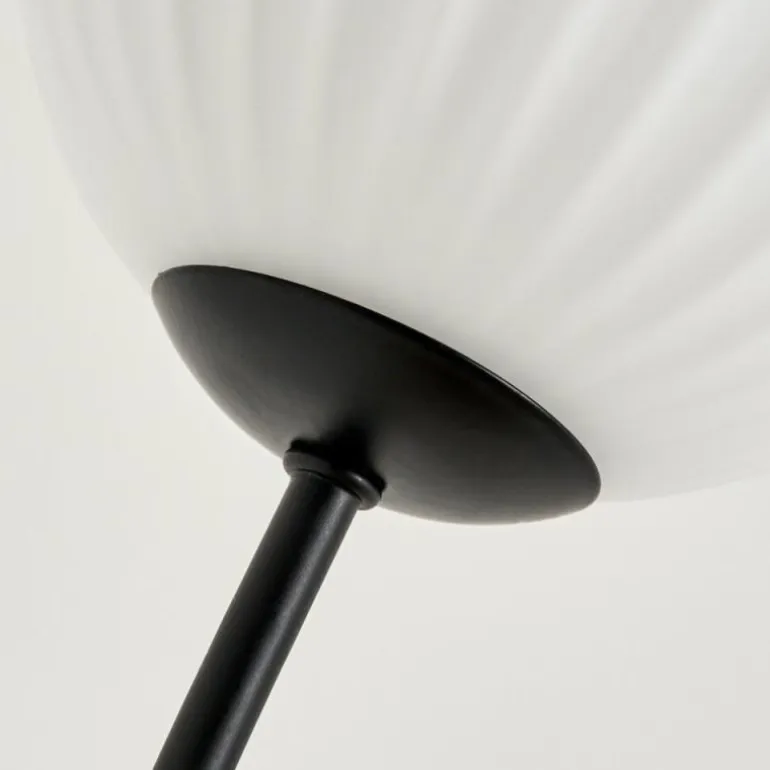 Lampadaire - Verre 12 cm Bernado Blanc, 6 lumières