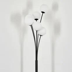 Lampadaire - Verre 12 cm Bernado Blanc, 6 lumières