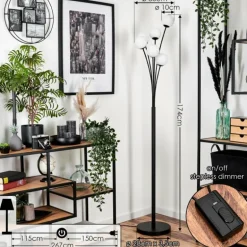 Lampadaire - Verre 10 cm Bernado Blanc, 6 lumières