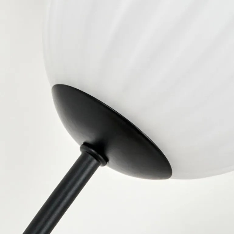 Lampadaire - Verre 10 cm Bernado Blanc, 6 lumières