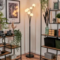 Lampadaire - Verre 10 cm Bernado Blanc, 6 lumières