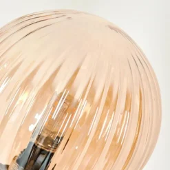 Lampadaire - Verre 12 cm Bernado Ambre, 6 lumières