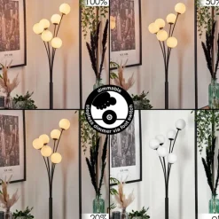 Lampadaire - Verre 10 cm Bernado Blanc, 6 lumières