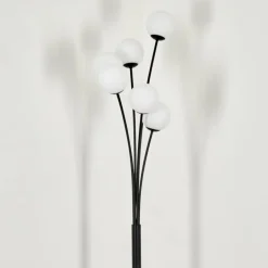 Lampadaire - Verre 10 cm Bernado Blanc, 6 lumières