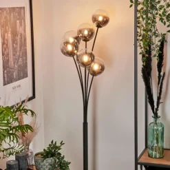 Lampadaire - Verre 12 cm Bernado Clair, Fumé, 6 lumières