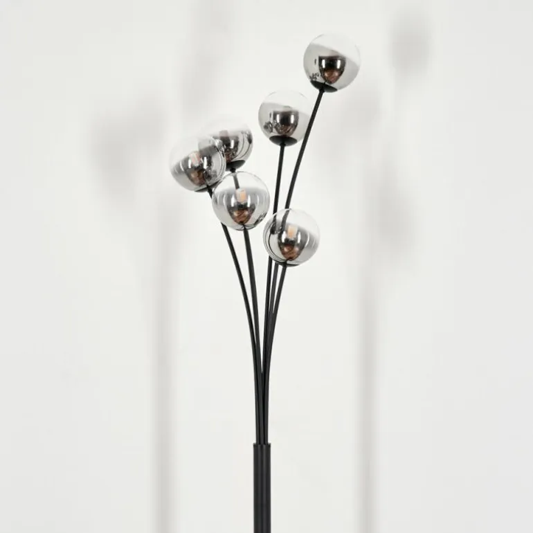 Lampadaire - Verre 10 cm Bernado Clair, Fumé, 6 lumières