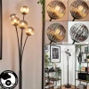 Lampadaire - Verre 10 cm Bernado Fumé, 5 lumières