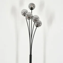 Lampadaire - Verre 10 cm Bernado Fumé, 5 lumières