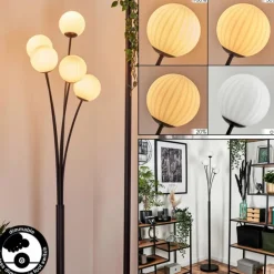 Lampadaire - Verre 10 cm Bernado Blanc, 5 lumières