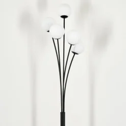 Lampadaire - Verre 10 cm Bernado Blanc, 5 lumières