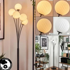 Lampadaire - Verre 12 cm Bernado Blanc, 5 lumières