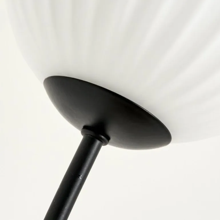 Lampadaire - Verre 12 cm Bernado Blanc, 5 lumières