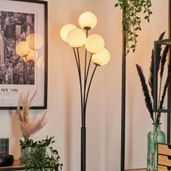Lampadaire - Verre 12 cm Bernado Blanc, 5 lumières