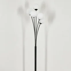 Lampadaire - Verre 12 cm Bernado Blanc, 5 lumières