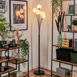 Lampadaire - Verre 12 cm Bernado Blanc, 5 lumières